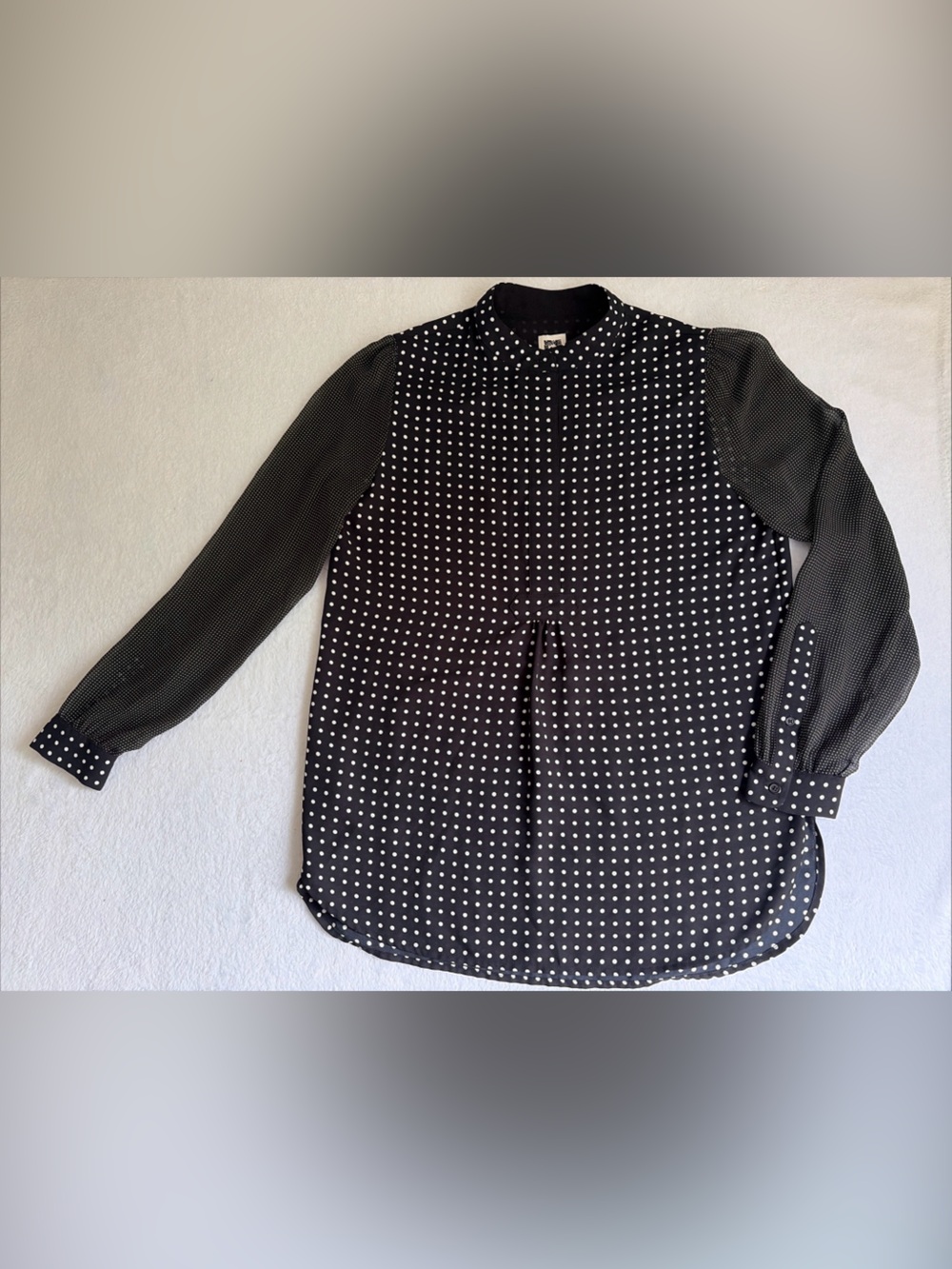 Anne Klein Black and White Polka Dot Blouse
